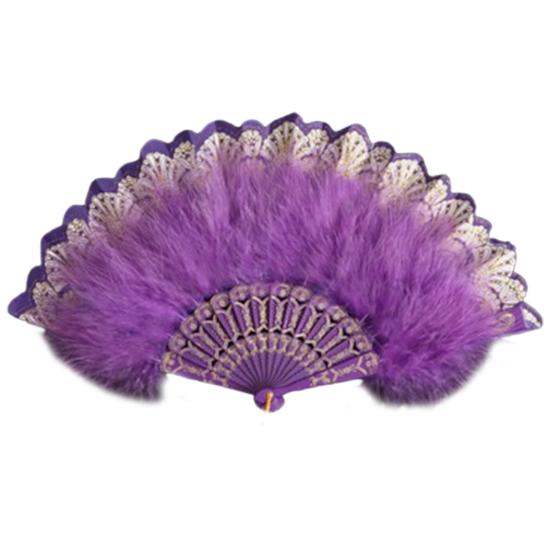 Классический складной веер Уникальная ручка Удобный экологически чистый складной ручной веер Ручной танцевальный подиум Веер с перьями Декор Веер из перьев