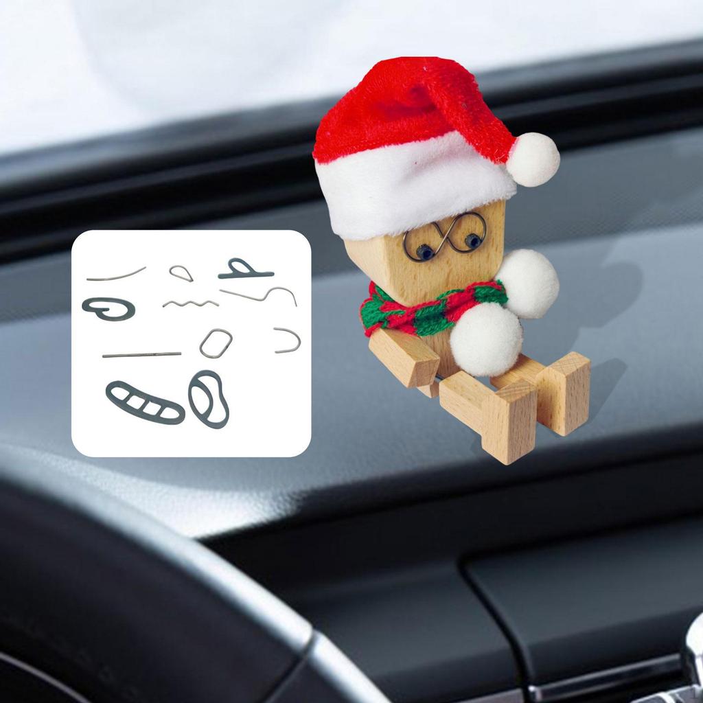 Shaking Feet Wooden Doll Ornament Auto Accessories for Home Decor