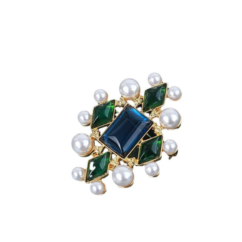 Винтажная брошь с жемчугом, булавка на лацкан блейзера, стиль барокко Лай, атмосферные модные аксессуары