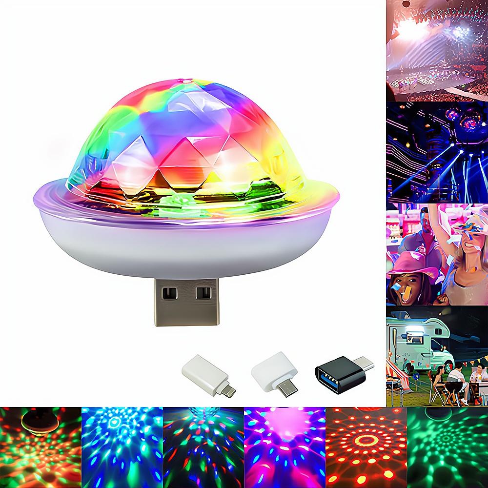 1 шт. USB Dj Лампа Светодиодная Барная Ночная Лампа Светодиодная RGB Дискотека Сценический Проектор Приветственный Микро Хрустальный Шар Звуковая Лампа для Вечеринки