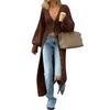 Women's Casual Fashion Long Cardigan V-neck Buttoned Knitted Jacket