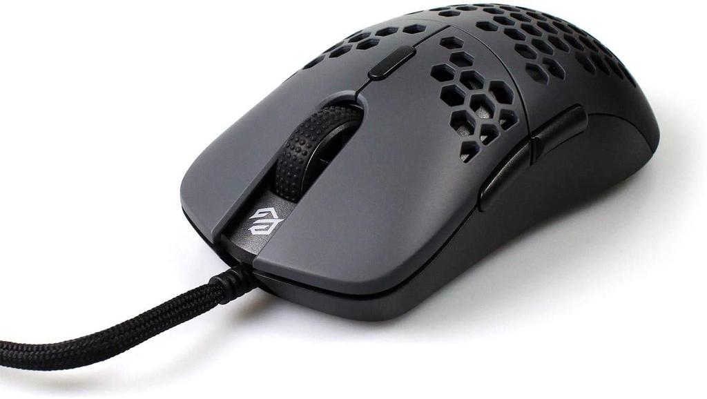 Gwolves Hati Edition Ultra Lightweight Honeycomb Design Wired Gaming Mouse 3360 Sensor PTFE Skates 6 Buttons Only 61G - - - (Gun Metal)
