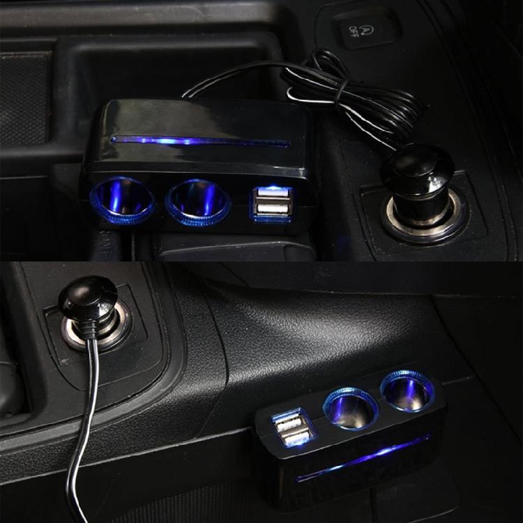 Автомобильный разветвитель прикуривателя с 2 розетками, USB-зарядкой, адаптер 12 В/24 В с USB-портом