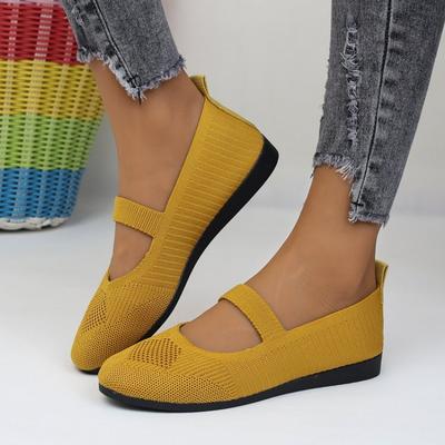 Женские туфли-лодочки с острым носком, модные новые вязаные слипоны, женские повседневные удобные дышащие балетки-лоферы