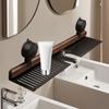 No Drill Suction Cup Bathroom Shelf Walnut Finish Over Faucet Sink Rack Heavy Duty Storage Rack  RV