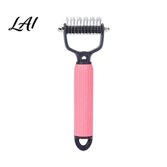 Double-sided Pet Brush Grooming Rake Double Sided Cat Undercoat Rake Dematting Comb Gentle Dog Tool for Knots Detangling Tool Deshedding Dogs Cats