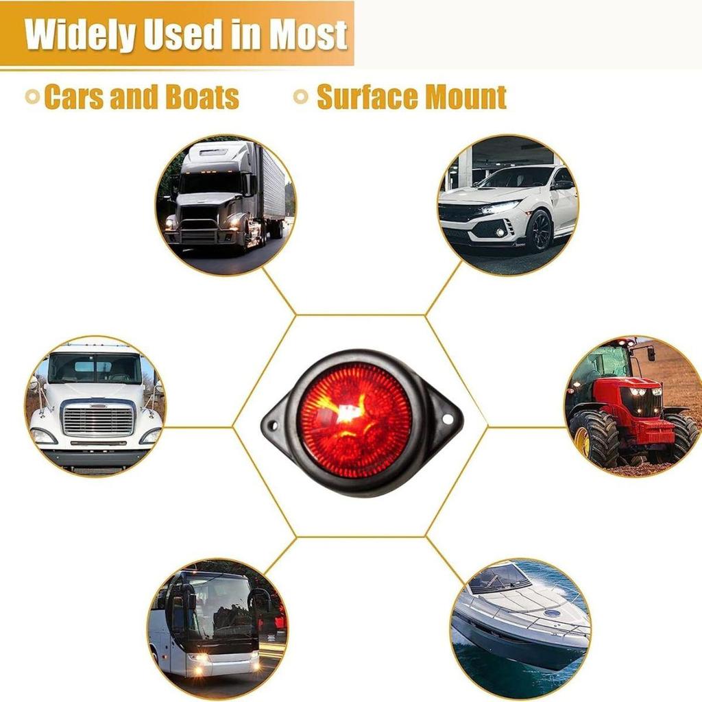 APSMOTIV LED Outline Marker lights Trailer for Truck 24V Clearance Lamp for Truck Trailers chicken lights semi trucks freightliner cargo Marker lights