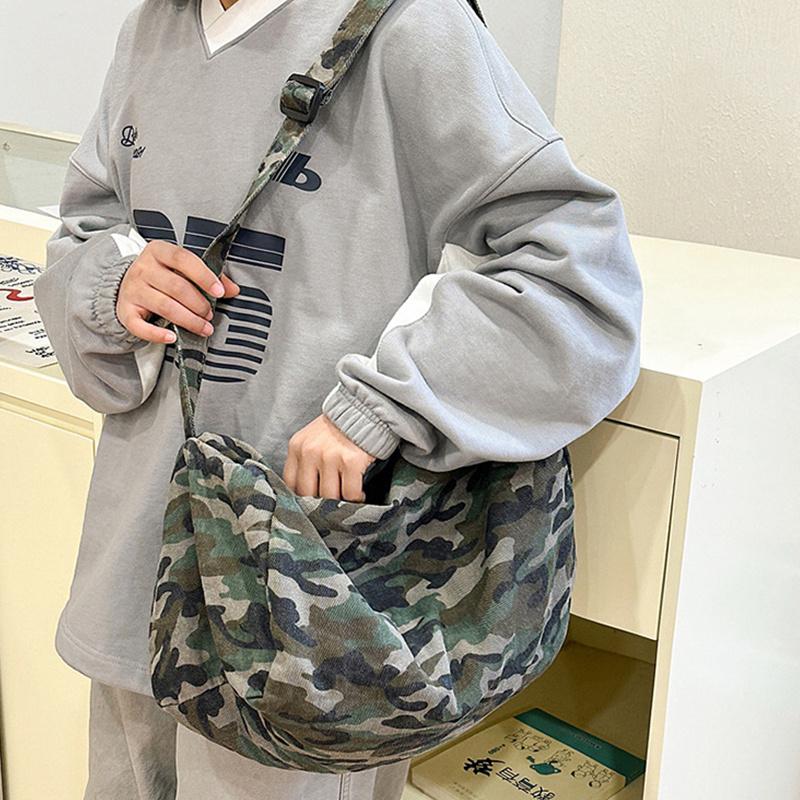 New Women's Bag Leopard Print Canvas Crossbody Bag Y2K Trendy Travel Shoulder Bags Tote Bag Female Student Handbags CLE