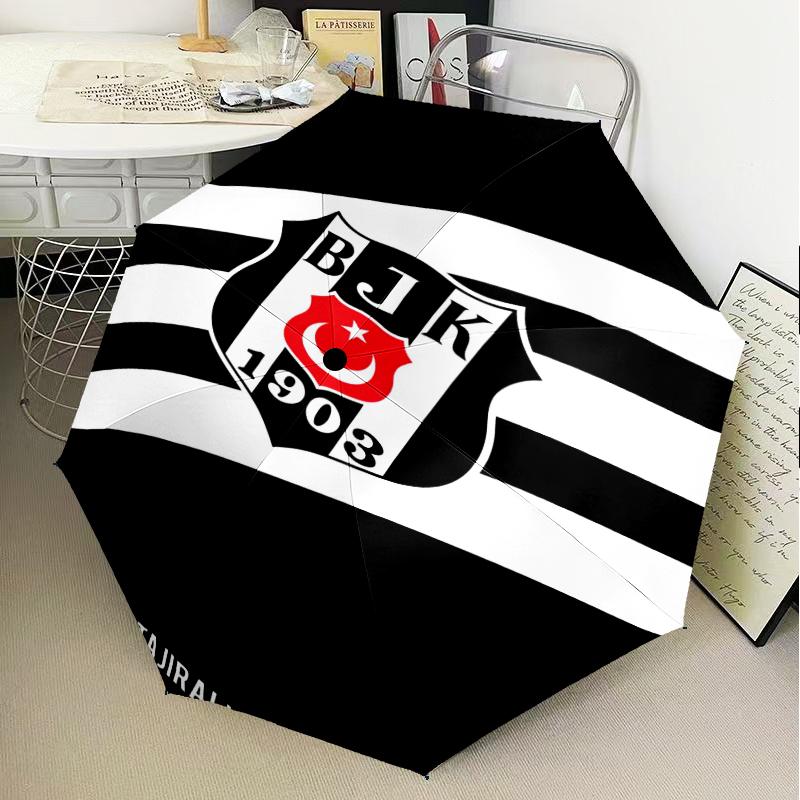 Зонт Besiktas Crest Legacy 1903 Складной зонт, автоматический зонт 8 спиц для путешествий, кемпинга Подарок на Хэллоуин Рождество