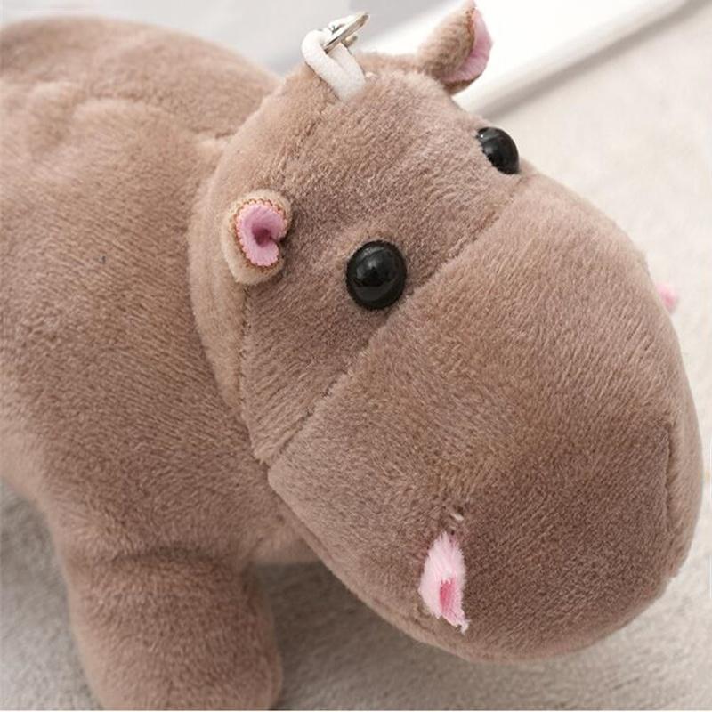 Мультяшная плюшевая игрушка в виде животного, слона, жирафа, бегемота, мягкая сумка, подвесное украшение для детского подарка 15 см