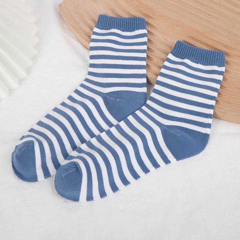5 пар осенне-зимних носков-трубочек среднего размера с креативным геометрическим дизайном, детские повседневные носки в студенческом стиле, женские средние носки-трубочки
