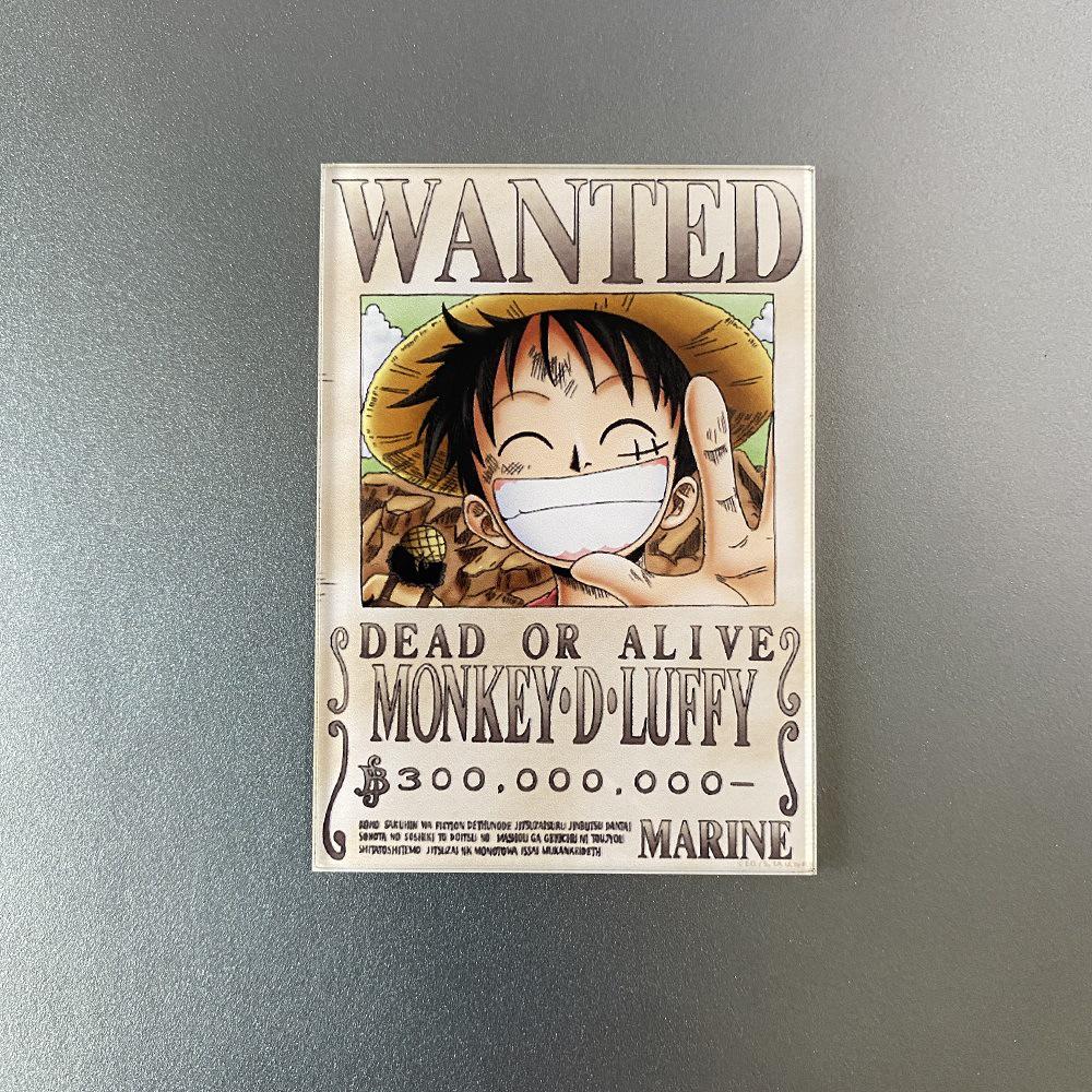 Creative One Piece Wanted Poster Magnet - Anime Cartoon Fridge Decor & Message Sticker