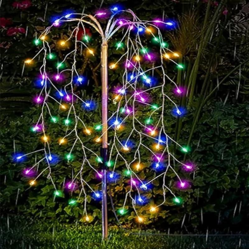 200 светодиодов, наружный солнечный фейерверк на иве, светодиодная декоративная гирлянда, 8 режимов освещения, праздничная гирлянда для сада и газона