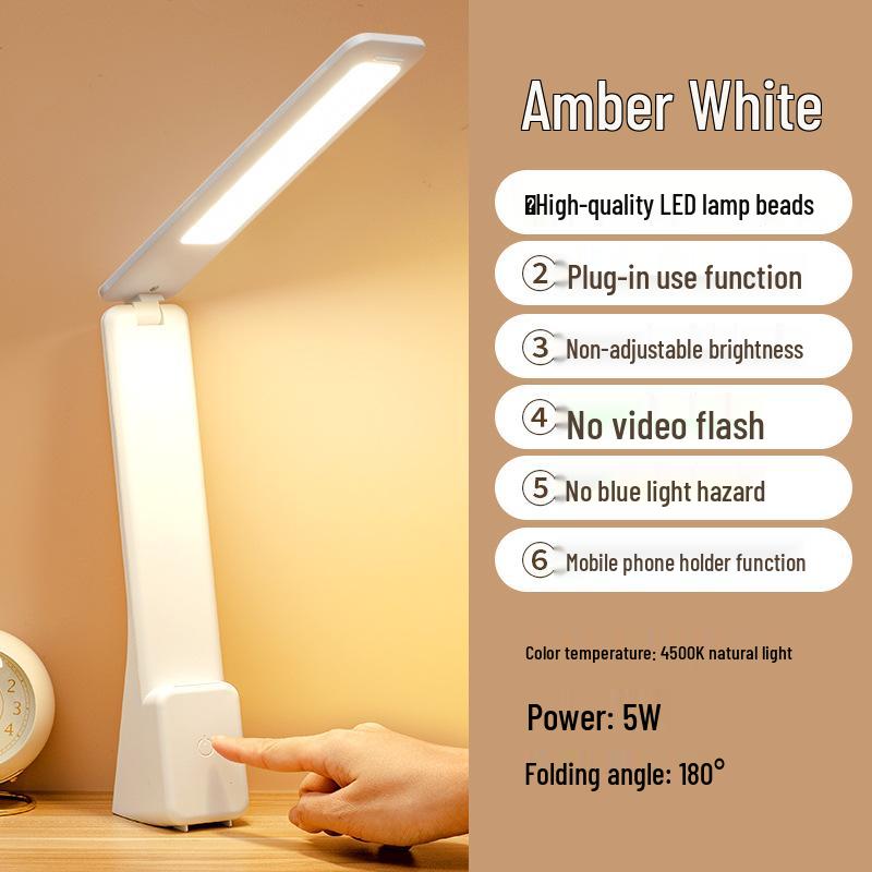 Портативная складная настольная лампа с защитой глаз и длительным временем работы от аккумулятора, идеально подходит для студенческих общежитий и учебных комнат