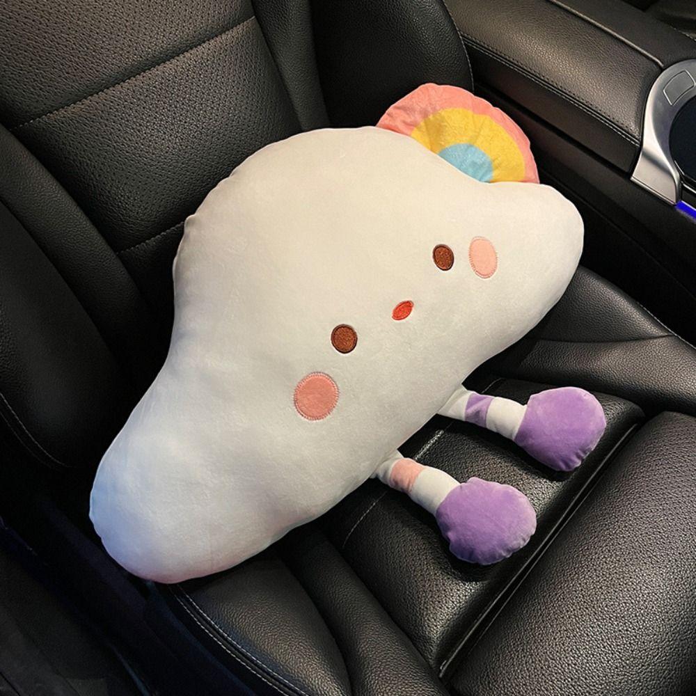 Soft Clouds Plush Neck Pillow Plush Clouds Waist Support  Car Accessories