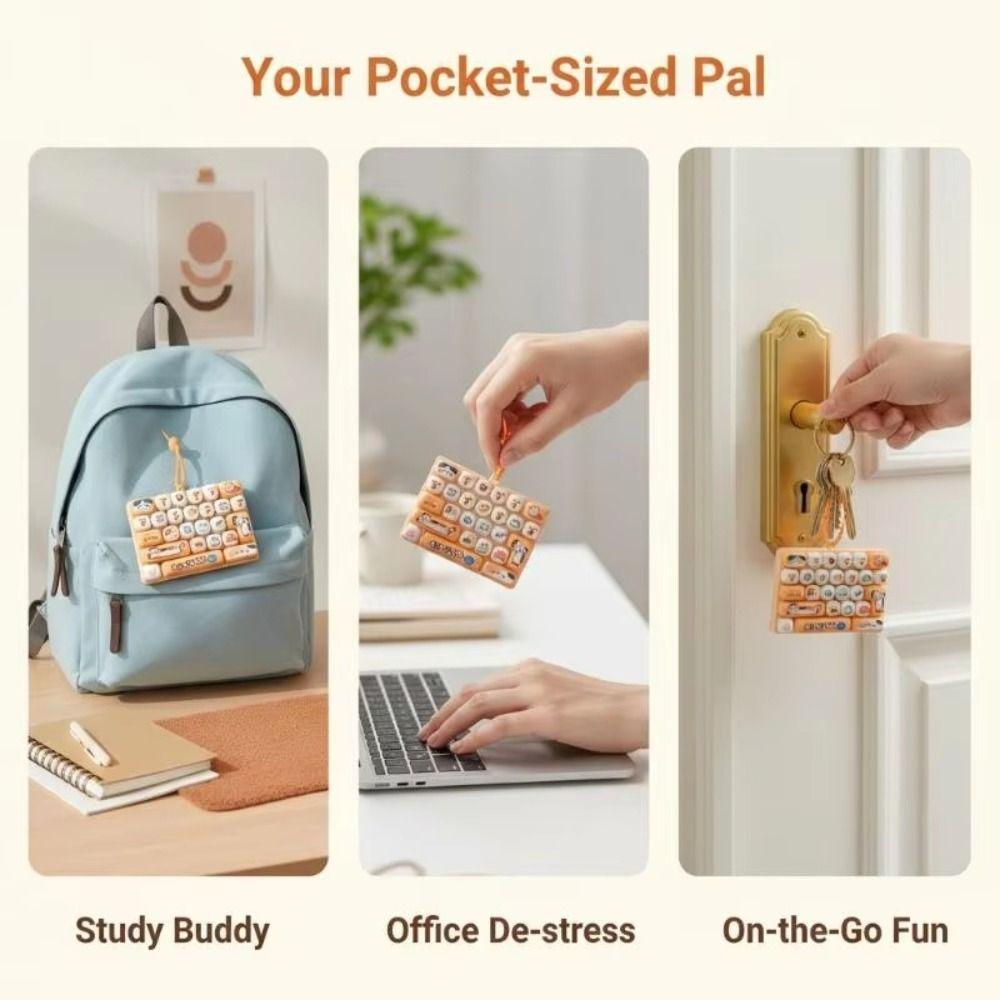 Cute Design Decompression Button Toy 26 Key Keyboard Keychain Accessories Gift