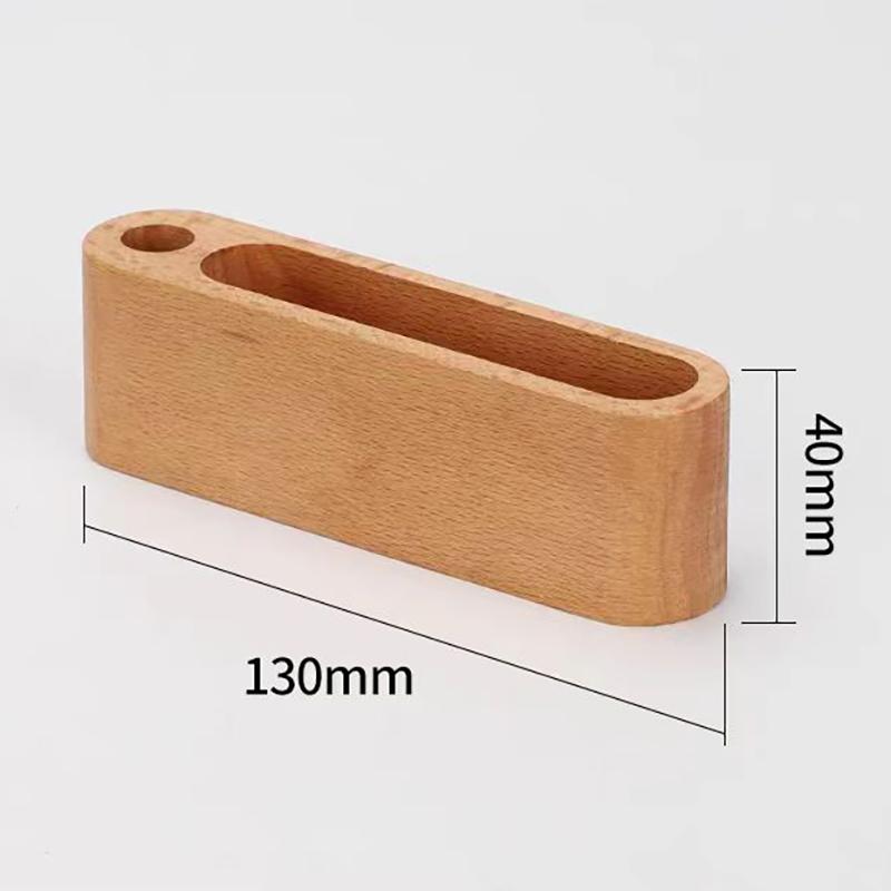 1pc Wooden Business Card Holder Organizer Office Desk Name Card Display Stand With Pen Slot Memo Pad Cards Stand Card Holder
