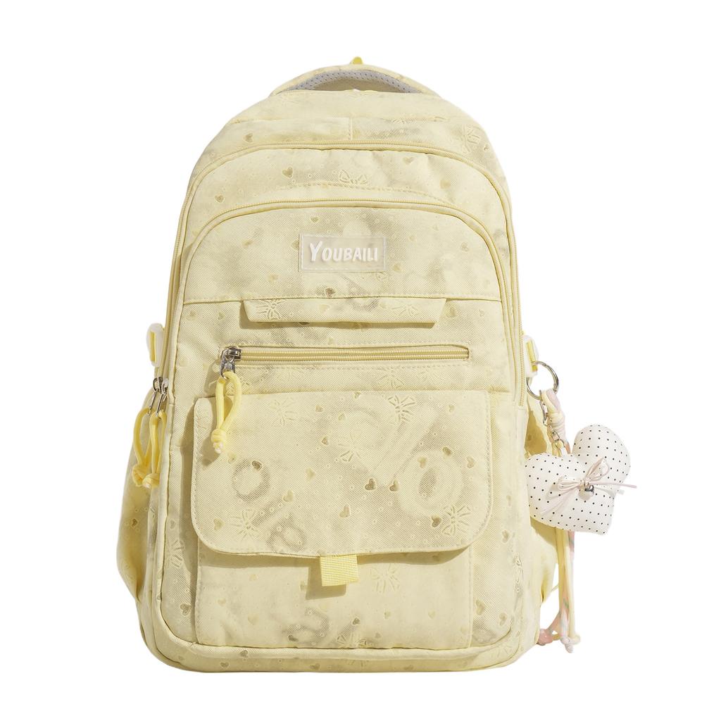 Schoolbag High-value student schoolbag Women's large-capacity backpack Cute Korean version of simple casual backpack for junior and high school