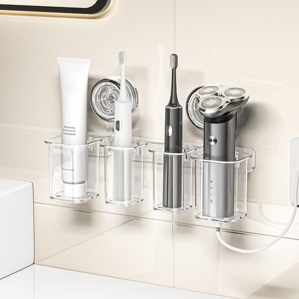 Настенный держатель для зубных щеток, съемная подставка для зубных щеток для ванной комнаты с функцией отвода воды, органайзеры для хранения
