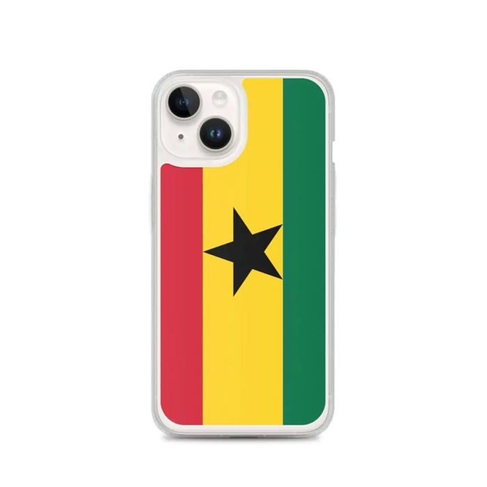 Coque iPhone - PIXELFORMA - iPhone 14 - Drapeau Du Ghana - Silicone Souple - Protection Complète
