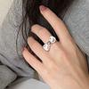 Korean Version Plain Ring Irregular 925 Sterling Silver Versatile Ring Women's Niche Ins Style Design Non-fading Combination Ring