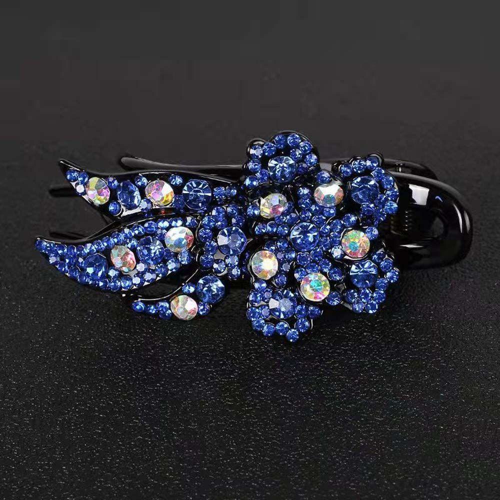 Заколка для волос в стиле ретро с цветком и кристаллами и стразами, женская заколка для волос, зажимы в виде утконоса, заколка для волос в корейском стиле