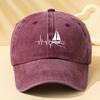 Sailing Print Unisex Washed Baseball Cap Outdoor Vacation Camping Casual Hip Hop Peaked Cap Cycling Cap