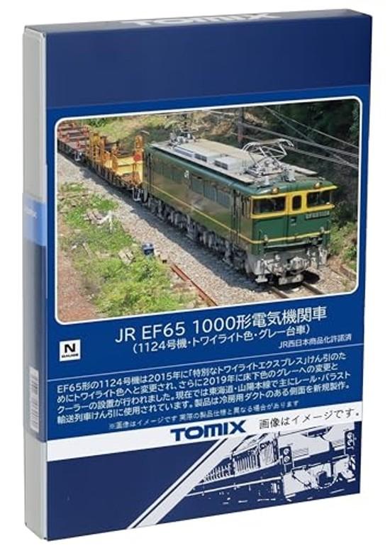 TOMIX Масштаб N Локомотив серии JR EF65 1000 номер 1124 Цвет «Сумерки» Серое шасси Модель 7175 Поезд электрический локомотив.
