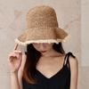 Соломенная шляпа женская летняя пляжная шляпа от солнца инс универсальная складная шляпа от солнца маленькая свежая шляпа-ведро
