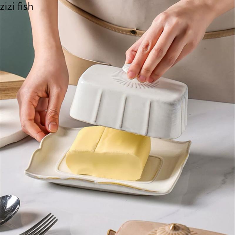 Керамическая посуда Масленка с крышкой Сырная тарелка Обеденная тарелка Сковорода для выпечки Масляная форма для димсамов Форма для торта Поднос для закусок
