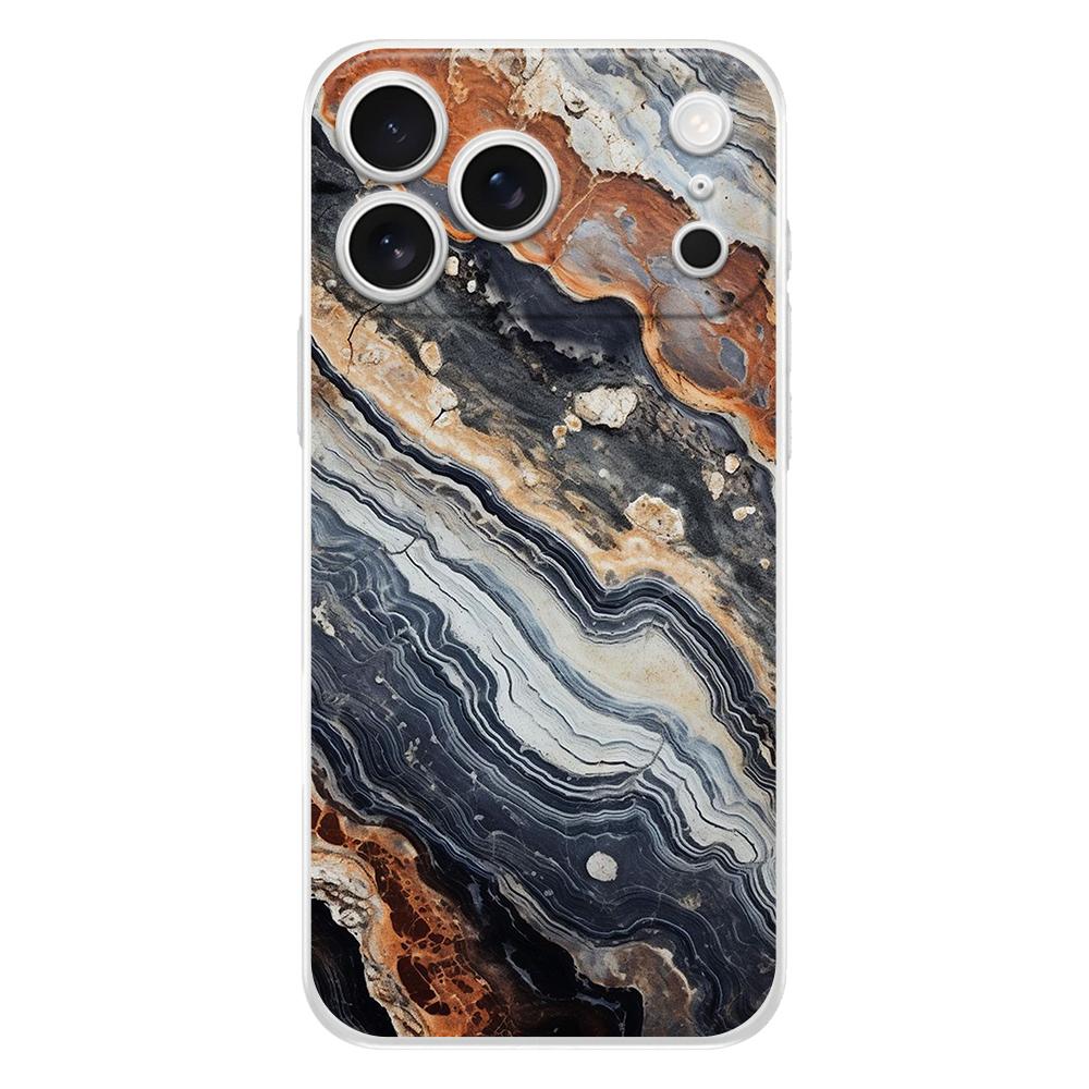 Мягкий прозрачный чехол из ТПУ для телефона iPhone 17 Air 16E 16 11 15 14 Pro MAX 12 13 7 8 Plus SE Пасхальный чехол Защита Мраморный камень