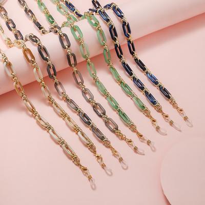 Красочная акриловая цепочка-держатель для очков и маски с квадратной кольцевой пряжкой