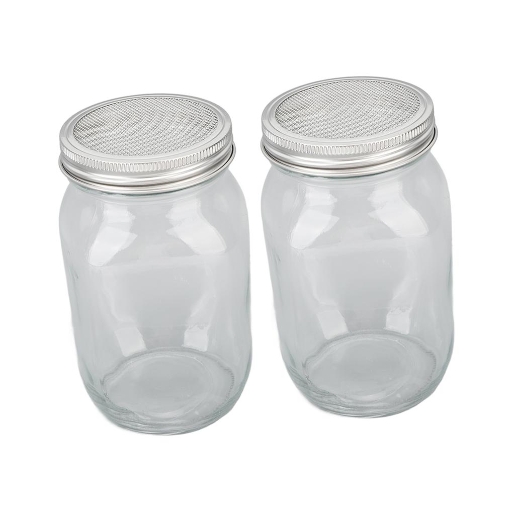 2шт. набор для проращивания в банке Мейсона с сетчатой крышкой и широким горлом, легкий дренаж, набор для проращивания в банке для выращивания