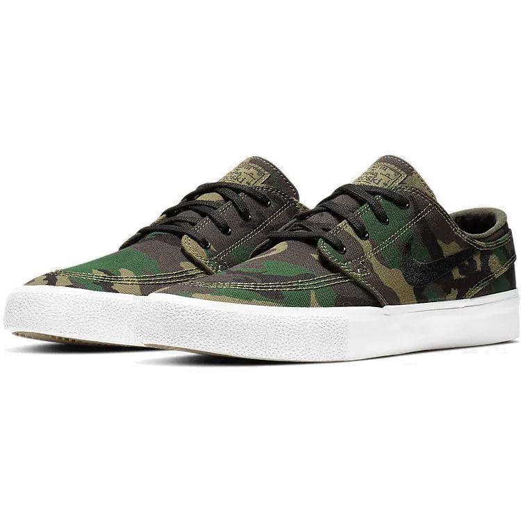 Nike Мужские SB Zoom Stefan Janoski Canvas Premium Камуфляж Игуана Черный Секвойя Резина Светло-коричневый AQ7878-201