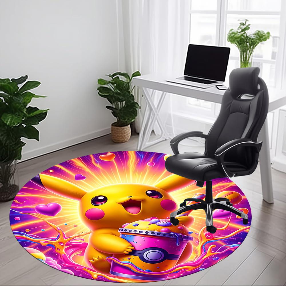 1 шт. Пикачу, Ковер-стул Pokémon для офиса, Нескользящий, Машинная стирка, Ковер для офиса, комнаты - Праздничный декор - Машинное производство yy251017294
