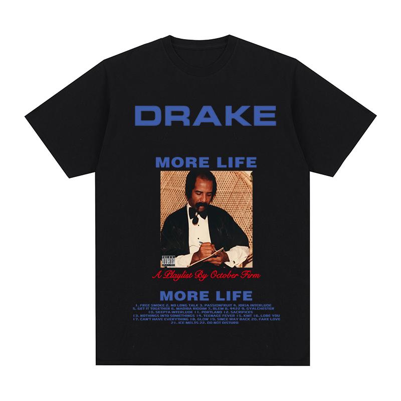 Drake Винтажная футболка Рэпер для All The Dogs Буквы Мужские футболки Хип-хоп Хлопок Унисекс Футболка Новая ФУТБОЛКА Женские топы