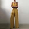 Partywear Jumpsuits Strap Elegant Women's High Waist Wide Leg Jumpsuits Solid Sexy Sleeveless Chiffon Strapless Long Romper Pants