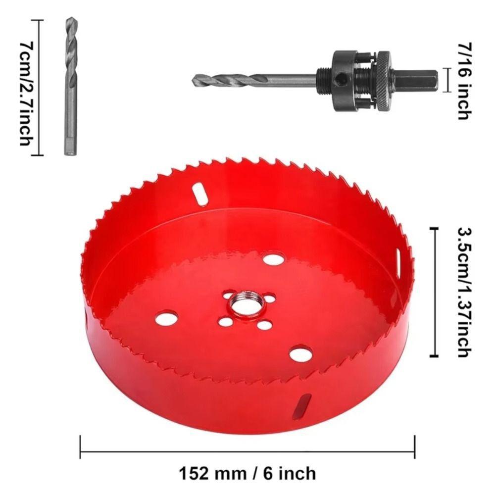 HSS Hole Cutter Wear Resistance Drill Bit Hole Saw 152mm 6 Inch Hole Saw Plasterboard
