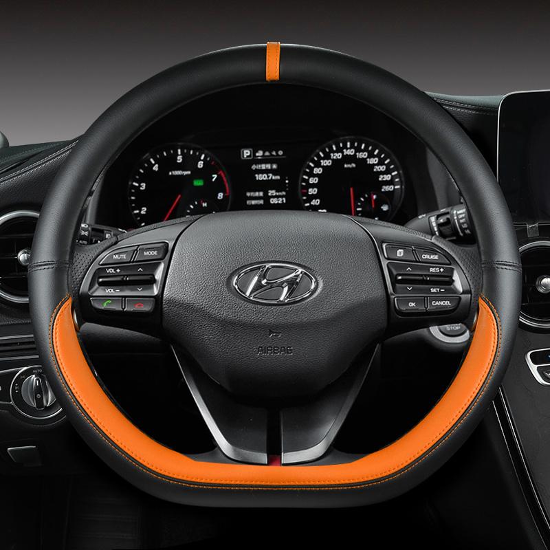 Чехлы на руль автомобиля 38 см для Hyundai i30 Creta Tucson ix35 Solaris Elantra Santa Fe Kona i40 Palisade, автоаксессуары