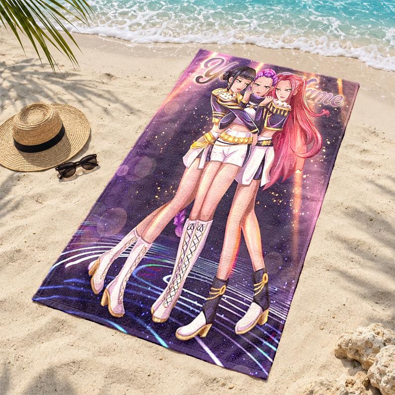 Kpop demon hunters Custom Name Beach towels also serve as bath towels summer essential a musthave for the outdoors the beach and the pool
