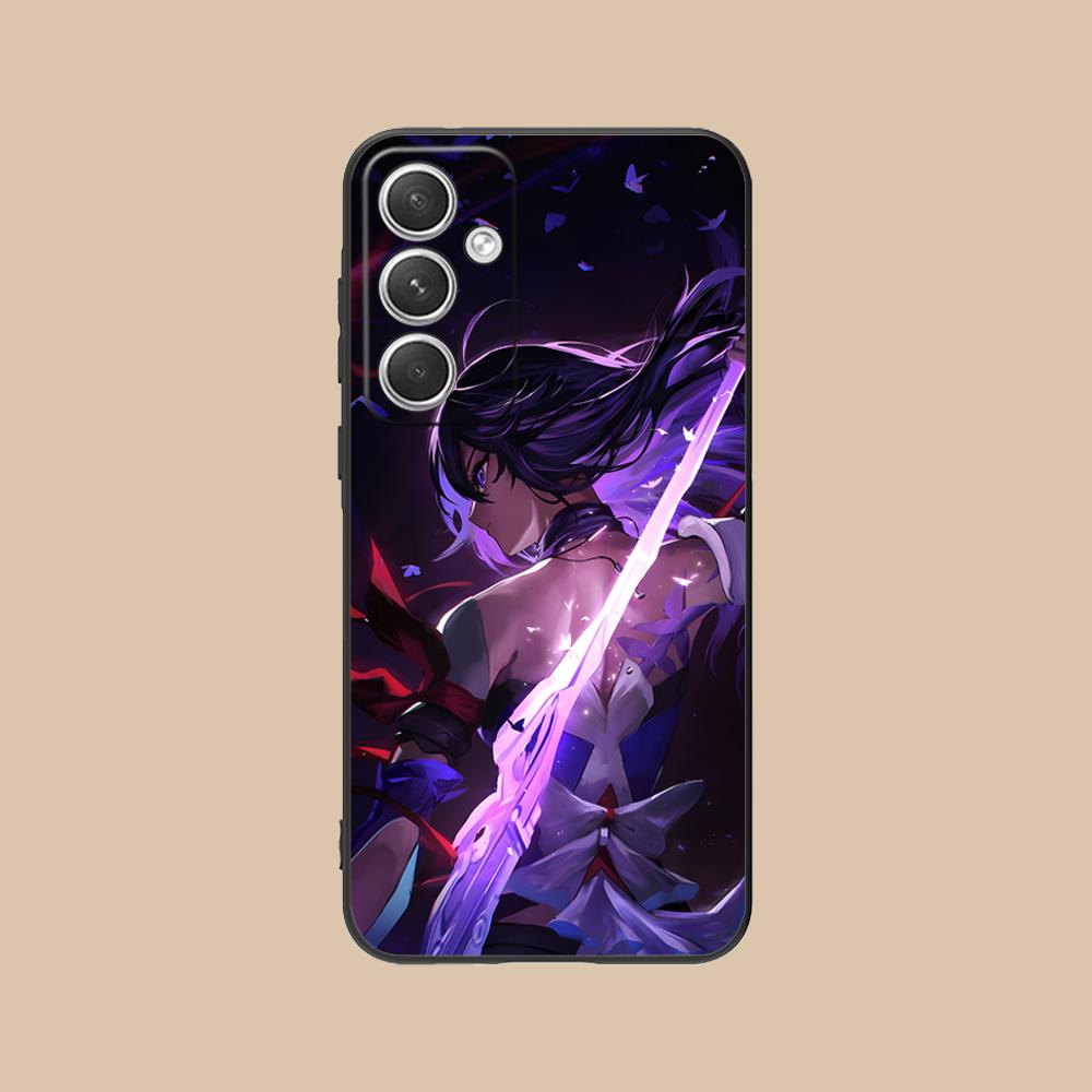 HSR Seele Матовый ТПУ Чехол для Мобильного Телефона для Samsung Galaxy S26 S25 S24 S23 S22 S21 S20 Note20 Plus FE Ultra Цветной Чехол