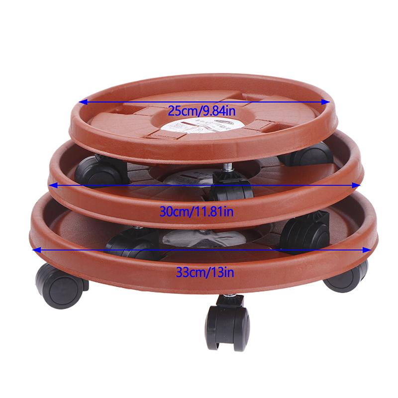 Universal Flower Pot Wheels Round Plastic Tray Heavy Duty Flower Pot Base Rack Movable Rolling Potted Plant Stand With Rollers