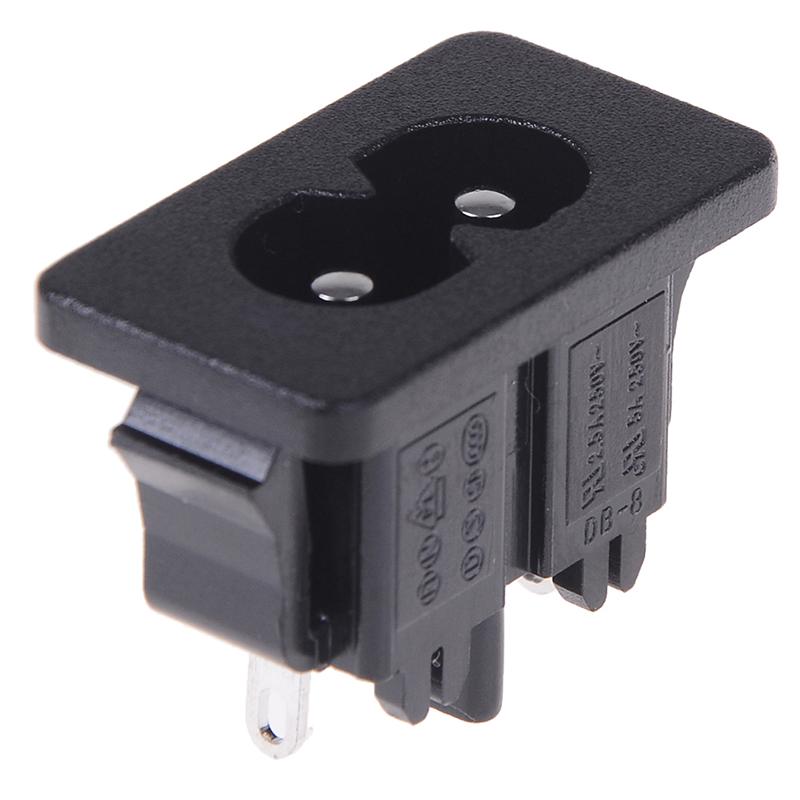 5Pcs Ac250V 2.5A Iec320 C8 Male 2 Pins Power Inlet Socket Connector