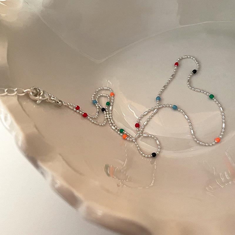 Новое Цветное Бусины Чокер Ожерелье Корейская Мода Простой Цветной Ошейник Короткая Цепочка Ручной Работы Женское Ожерелье Женщины Девушки Украшения