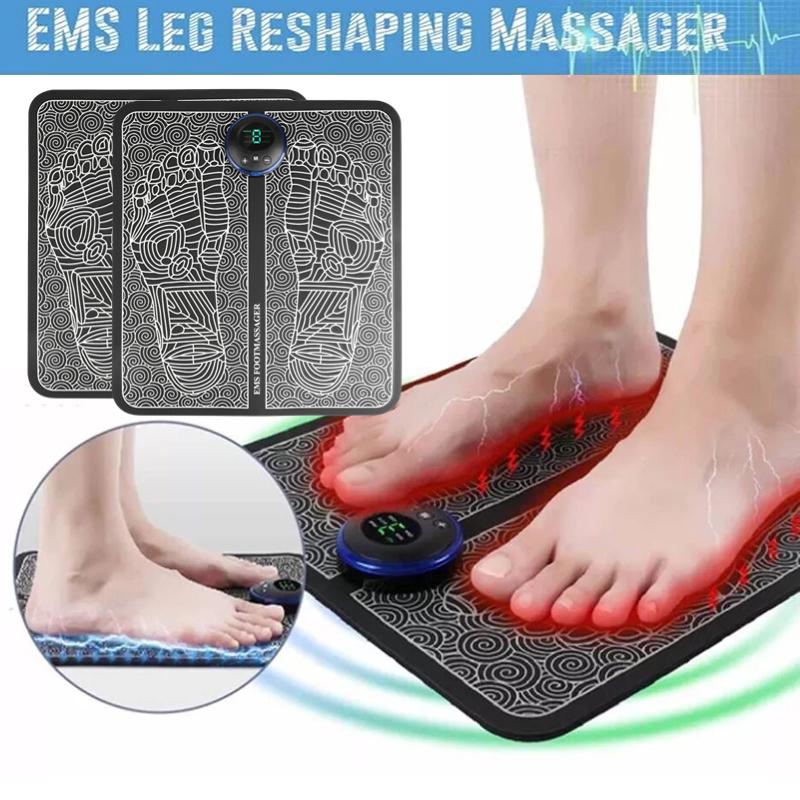 Массажный коврик для ног, электрический массажер для ног, 6 режимов, 9 передач, массаж акупунктурных точек ног, расслабление мышц ног, стимулятор кровообращения, коврик