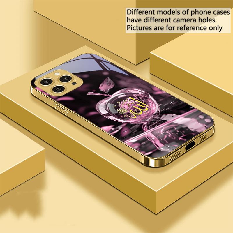 Кристалл Для Apple Зеленый Для IPhone 16 Pro Max 15 P ro 14 13 Plus 12 Mini 11Pro Max XS Max XR Золотой чехол для телефона из закаленного стекла