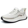 New Shoes for Men Leather Casual Shoes Breathable Microporous Sport Style White Flat Skate Shoes Youth Cool Sneakers