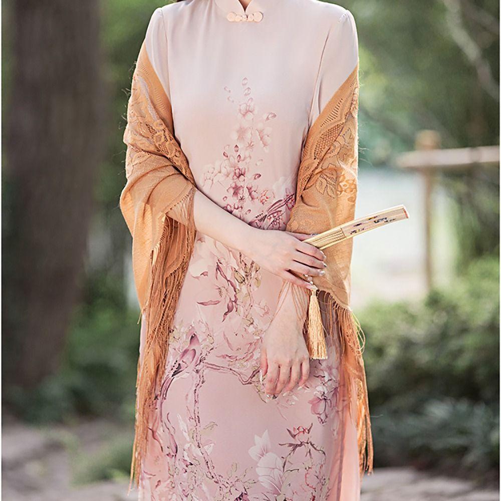 Многоцветная женская шаль с кисточкой, тюлевая шаль-накидка, модный шарф, для вечеринки