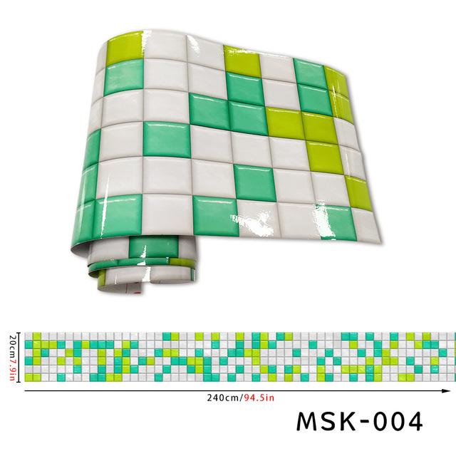 Красочные мозаичные наклейки на настенную плитку и самоклеящиеся съемные наклейки на плитку для ванной комнаты и кухни, водонепроницаемая мозаичная декоративная наклейка в рулоне 20*240 см