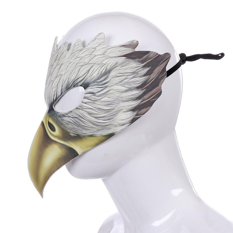 Adjustable Eagle Mask Half Face Animal Mask Lifelike Halloween Party Cosplay Costume Mask with Long Nose for Women Men